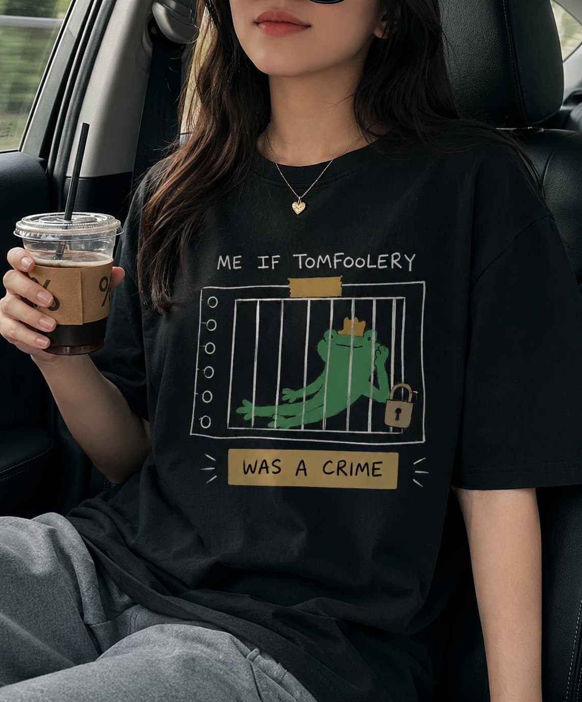 Funny Frog Comfort Colors T-Shirt | Me If Tomfoolery Was a Crime Graphic Tee
